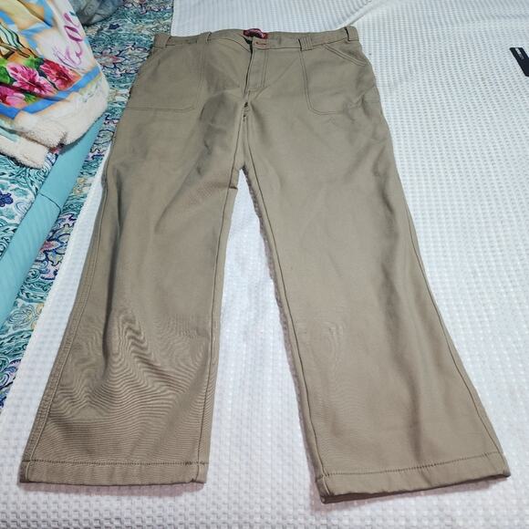 COLEMAN NWT MENS SIZE 40W x 32L STRETCH FLEECE LINED KHAKI LINED PANTS - Picture 1 of 13